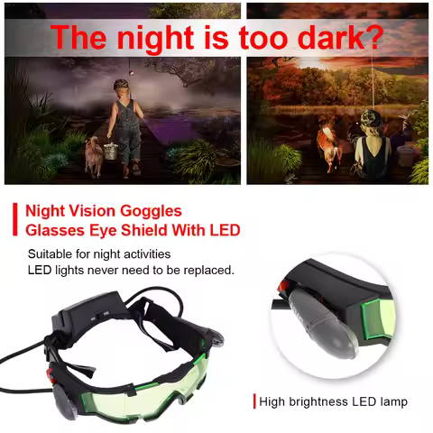 Night Vision Goggles Night Vision Glasses Multi-Function Night Mission Goggles Light Up Green Goggle