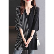 2024 Women's Lazy Style Ice Silk V-Neck Loose Bottoming Sweater Thin Style Niche Half-Sleeved Top 2024 Women's Lazy Style Ice Silk V-Neck Loose Bottoming Sweater Thin Style Niche Half-Sleeved Top 3-16