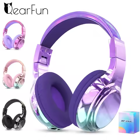 Gradient Kids Bluetooth Headphones Over Ear Girls Wireless Headphones With Mic Foldable Lightweight 