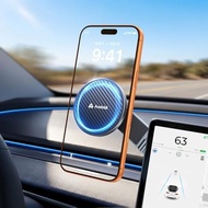 Andobil Upgrade Tesla Phone Mount [Strong Magnet & Foldable] MagSafe Car Mount for Tesla New Model Y