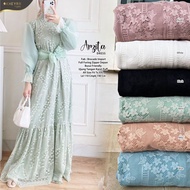 ARZITA DRESS. Fab. Brokade Import Full Furing Ziper DepanBusui Frendly Ujung Tangan Karet Puff. LD.1
