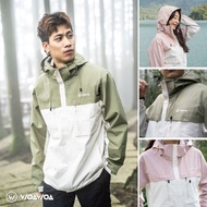 [WOAWOA] Windproof Breathable Light Functional Color Matching Waterproof Hiking Jacket (Windproof Ja