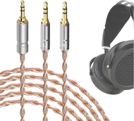 สายเคเบิลเสียงอัพเกรด Geekria Copper Silver Braid ที่เข้ากันได้กับ HIFIMAN SUNDARA Ananda Arya HE4XX
