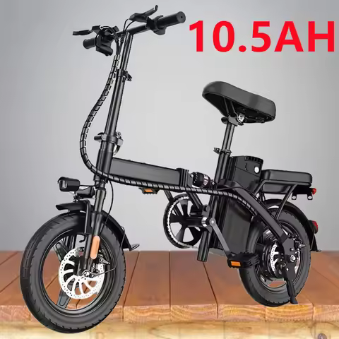 14" Folding Electric Motorcycles Mountain E Bike for Adults, 450W Peak Motor Ebike 20Mph 19.5Miles 4
