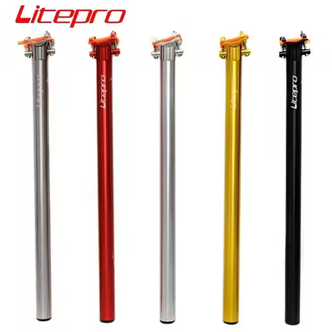 Litepro 33.9mm*600mm 412 Folding Bike Seat Post Bicycle Saddle tube Ultralight seat tube Folding Bic