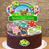 Didi and Friends Cake and Cupcake Topper Decoration Birthday Party, Hari Jadi Kek Hiasan