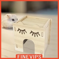 [Finevips] 4x Hamster House And Hideout Wooden Toy Hide Supplies Hideaway Cage Accessories Hamster Hideout for Hamster Small Animals