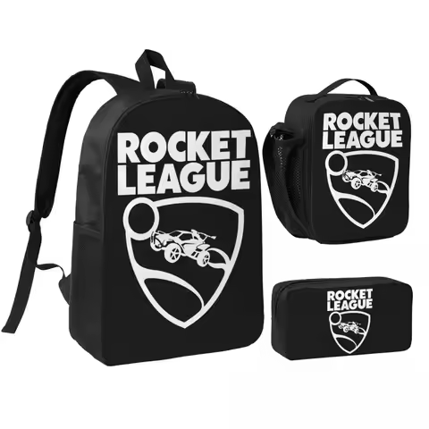Rocket League Backpack Boys Girls BookBag School Bag Shoulder Bags 3ps Insulated Lunch Bag Pencil Ca