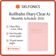 Delfonics Rollbahn Diary 2026 A5 Monthly Planner (Oct 2025 Start) – Clear Series in 5 Colors | Ultra