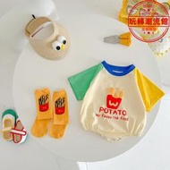 寶寶三角包屁衣韓版寬鬆潮0-2歲嬰兒服百天休閒造型哈衣爬服