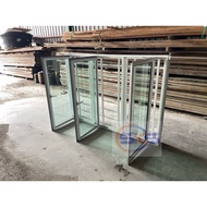 SKS 2in1 White Undercoated Window Grille Green Glass 1750mm(W) x 1215mm(H) Push Aluminium Tingkap Hi
