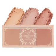 I'M MEME Blusher Palette - Afternoon Tea_Milk Tea Time | Soft Pink, Peach, Lavender, 3 Shades Palett