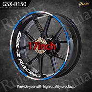 17inch GSX R150 GSX-R1000 GSX-S1000GX wheel inner mags sticker for Suzuki GSX Series Motorcycle Acce