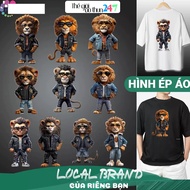 [Image ironed, heat pressed] Lion Cartoon 3D L3 image ironed with iron, iron