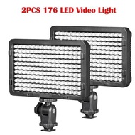 2PCS Camera HD 176 LED Video Light Lamp 11W 1320LM 5600K/3200K Dimmable for Canon Nikon Pentax DSLR 