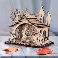 DIY Halloween House Puzzle Alchemy Three-dimensional Witch Series3D House Halloween Wooden Toy Puzzl