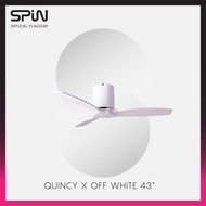 SPIN Quincy (Off White Wood Blades) No Light (43inch / 52inch / 60inch) Ceiling Fan