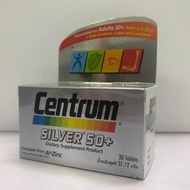 Centrum SILVER 50+ A to Zinc + Beta-Carotene Lutien เซนทรัม ซิลเวอร์ 50+ 30เม็ด  1กระปุก