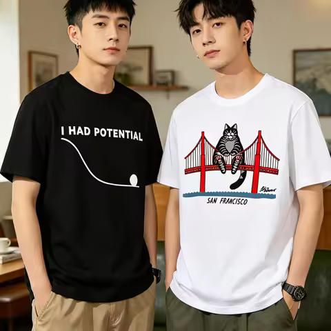 Project Hail Mary T-Shirt Men's High Quality Cotton I Had Potential Graphic CAT T-Shirt Unisex O-Nec