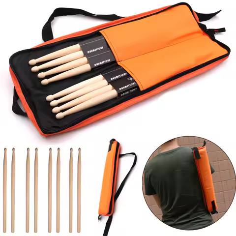 1pc Drum Stick Bag Shoulder Thickened Portable Drum Stick Bag 600D Oxford Waterproof Drum Stick Bag 