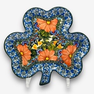 波蘭手繪手工陶-葉子造型盤 點心盤 置物盤 22cm 紅的奏鳴曲系列