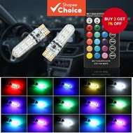 T10 5050 Automotive RGB LED Bulb Multicolored 6 SMD Waterproof with Remote Control