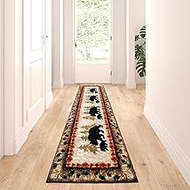 Masada Rugs, Cabin Lodge Area Rug Bear and Cub Scene (2 Feet X 7 Feet 3 Inch) Runner
