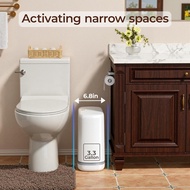 CTIME Bathroom Trash Can with Lid,12.5 Liter / 3.3 Gallon Small Trash Can, Adsorption Garbage Can Pr