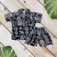 เสื้อเชิ้ต+กางเกง มี 5 แบบ ผ้าแมมเบิร์ตผ้านุ่ม พริ้ว ใส่สบาย ชุดไปทะเล เสื้อผ้าเด็กผู้ชาย 1-6 ปี (ลา
