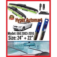1Pair Bmw 5 Series E60 2003-2010 520i 523I 525i Soft Silicone Mugen 3S Wiper Blade 24"Inch+22'Inch K