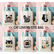 [SG] Cat's Meme, Cats Lovers Canvas Tote Bag | Reusable Bag | School Bag | Canvas Bag , Funny Cat, F