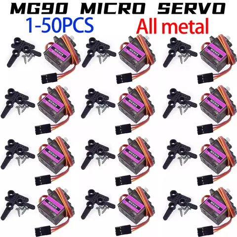 1-50 MG90S Servo 1/3/5/10/20 Pcs All Metal Gear 9g SG90 Upgraded Version For Helicopter Plane Boat C