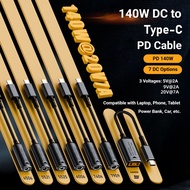 140W DC Jack Female to Type-C Male Cable with LED Digital Display, 6.0x3.7 / 7.4x5.0 / 4.5x3.0 / 5.5
