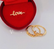 [VJ]Cop916 Ring "Love" Minimalist Ring 999.9 Gold Plated {Cincin Love Persist916}