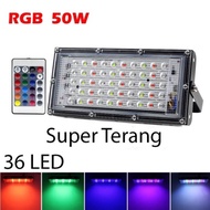 FLOOD LIGHT LED LAMPU SOROT TEMBAK RGB WARNA WARNI 50 watt 50watt 50w