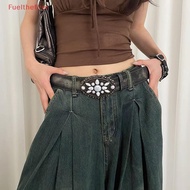 （Fuelthefirer） Vintage White Stone Bule Belt Engraved Flower Belt Embossed Leather Belt Boho Western
