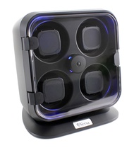 Quad Watch Winder with Light in Black - Independently Controlled Settings - 12 Direction and Timer S