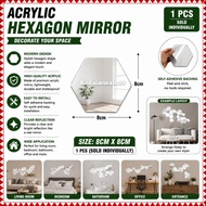 Aryclic mirror wall art hexagon/Cermin Dinding Hexagon Decoration