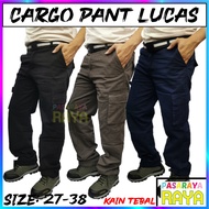 CARGO PANTS LUCAS/KGT (SELUAR POCKET TEPI) (SELUAR KERJA PANJANG) KAIN TEBAL