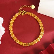 916 Gold-plated Women Phoenix Tail Bracelet Rantai Tangan Lelaki Emas Valentine's Day Gifts