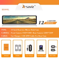 Aasaviz H10 4K Rearview Mirror Dash Cam WIFI GPS ADAS Car Camera Driving Recorder Front And Rear 10 Inch Full Screen Touch Screen Dual-Channel Night Vision App Control