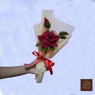 buket bunga mawar single rose (flanel)