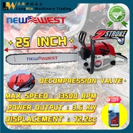 NEW WEST PRO888 2-Stroke Design Chain Saw 25'' 72.2cc Thailand Top Recommend MS381 Mesin Pemotong Po