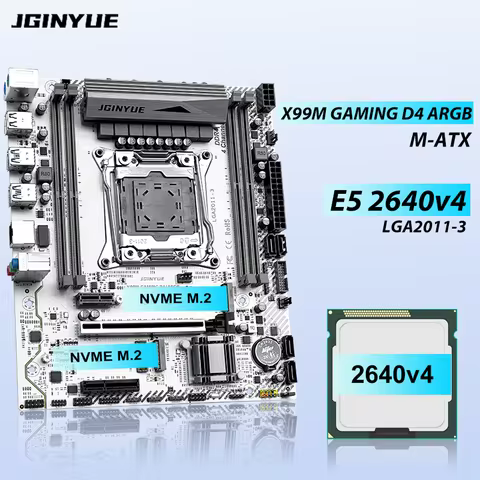 JGINYUE X99 Motherboard LGA 2011-3 with Xeon E5 2640 V4 Support DDR4 RAM Memory M.2 NVME SATA WIFI X