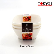 Tokyo 1 Microwave Mini Square 3P - Wadah kecil 1 set : 3 Pcs bisa