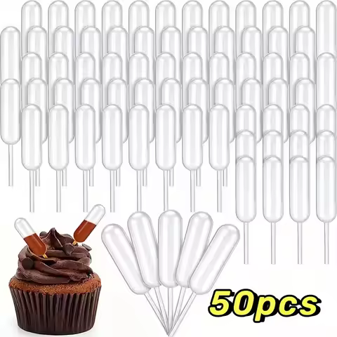 50-200pcs Plastic Cake Pipettes Mini Dessert Jam Dropper Macaron Pie Sauce Squeezer Ice Cream Cupcak