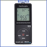SHIN    HRD-767 AM FM AIR Radio With Earphones LCD Display Locking Button Radio Speaker Rechargeable Portable Radio Best