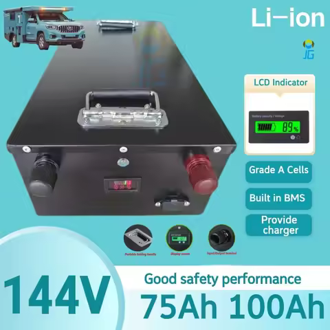 `AA 144V 100Ah 75Ah Lithium li ion battery with BMS for solar energy storage EV +Industrial Laser Cu