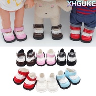 XHGUKC Doll Shoes, Leather 20cm Mini Shoes, Mini Lace Replacement Adhesive Shoes Children Toys