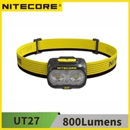 NITECORE UT27 Headlamp 800Lumens USB Rechargeable Dual Beam light  Removable Rechargeable Battery Tr